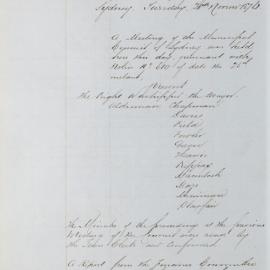 Minutes of Council - Meeting no. 0630, 28 Nov 1876 [Municipal Council of Sydney]