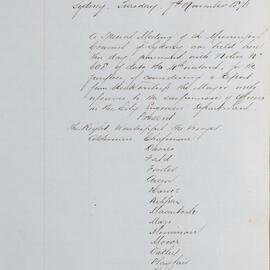 Minutes of Council - Meeting no. 0628, 07 Nov 1876 [Municipal Council of Sydney]