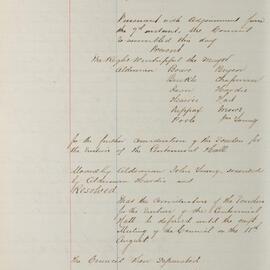 Minutes of Council - Meeting no. 0821, 21 Jul 1885 [Municipal Council of Sydney]