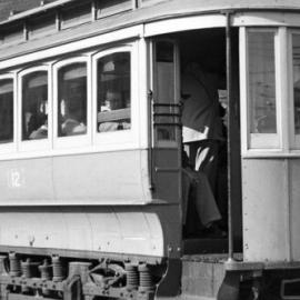 Fascia Image - Tram on King Street at Newtown Railway Station, 1957