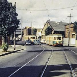 Site Fence Image - Mitchell Road, view north-east from Anderson Street Alexandria, 1953