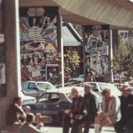 Woolloomooloo murals, Eastern Suburbs Railway pylons Woolloomooloo, 1982