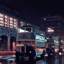 Site Fence Image - Night view, Eddy Avenue Haymarket, 1969