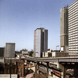 Site Fence Image - Cahill Expressway Sydney, view east, 1975