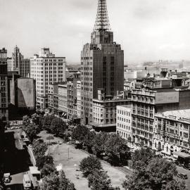 Site Fence Image - View of Wynyard Park from Margaret Street Sydney, 1950s