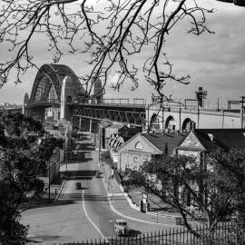 Site Fence Image - View north-east along Lower Fort Street Dawes Point, 1967