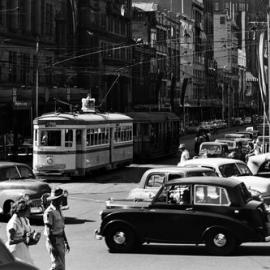 Fascia Image - Elizabeth Street, view north from Park Street Sydney, 1954