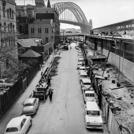 Site Fence Image - Construction of the Overseas Passenger Terminal, The Rocks, 1960