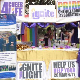 Macquarie Grammar School stall, Ignite, Victoria Park, Mardi Gras Fair Day, 2012