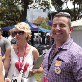 Mardi Gras Co-President Pete Urmson, Victoria Park, Mardi Gras Fair Day, 2012