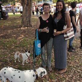 Couple with their pets, Victoria Park, Mardi Gras Fair Day, 2012