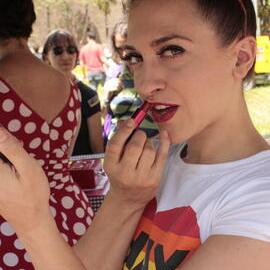 Lillian Starr putting on the Ritz, Victoria Park, Mardi Gras Fair Day, 2012