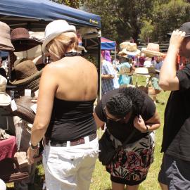 Hat stall, Victoria Park, Mardi Gras Fair Day, 2012