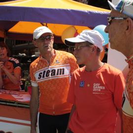 Kate Rowe and team Gay Games crew, Victoria Park, Mardi Gras Fair Day, 2014