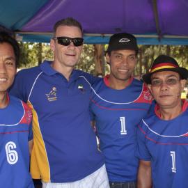 Volleyball freezone stall, Victoria Park, Mardi Gras Fair Day, 2012