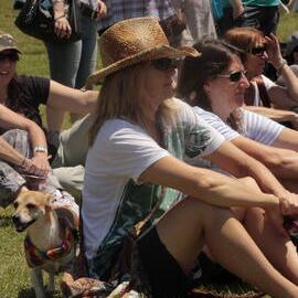 Watching the shows, Victoria Park, Mardi Gras Fair Day, 2012