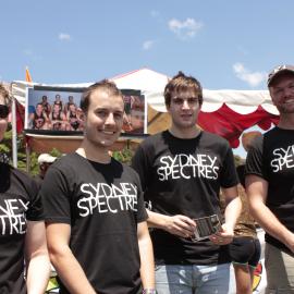 Black and white t-shirts for Sydney Spectre group, Victoria Park, Mardi Gras Fair Day, 2012