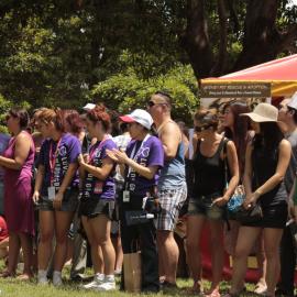 Crowds watching the doggie show, Victoria Park, Mardi Gras Fair Day, 2012