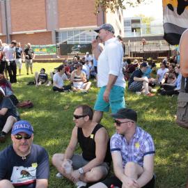 Bears on the grass, Victoria Park, Mardi Gras Fair Day, 2012