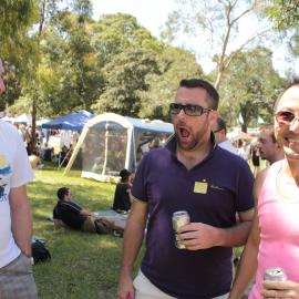 Watching the free sling rides, Victoria Park, Mardi Gras Fair Day, 2012