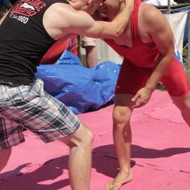 Wrestling in public, Victoria Park, Mardi Gras Fair Day, 2012