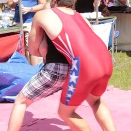 Wrestling in public, Victoria Park, Mardi Gras Fair Day, 2012