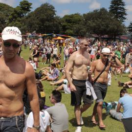 Shirts off, Victoria Park, Mardi Gras Fair Day, 2012