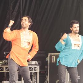 Indian dancers on stage, Victoria Park, Mardi Gras Fair Day, 2012