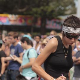 In the crowd at Victoria Park, Mardi Gras Fair Day, 2012