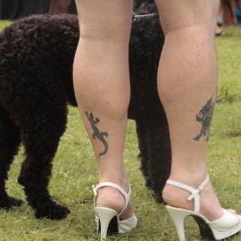 Big Drag with tattoos, Victoria Park, Mardi Gras Fair Day, 2012