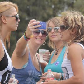 About to get a selfie, Victoria Park, Mardi Gras Fair Day, 2012