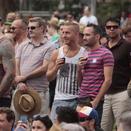 Main stage spectators, Victoria Park, Mardi Gras Fair Day, 2012