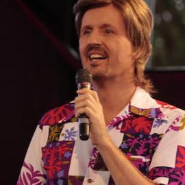 Another shirt change for Bob Downe, Victoria Park, Mardi Gras Fair Day, 2012