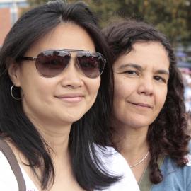 Friends in the crowd, Victoria Park, Mardi Gras Fair Day, 2012