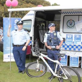 Police at their stall, Victoria Park, Mardi Gras Fair Day, 2012