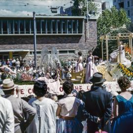 City of Sydney float, Waratah Spring Festival parade, Park Street Sydney, circa 1958