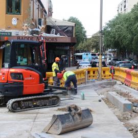 Roadworks on Francis Street, corner of Glebe Point road, Glebe, 2021
