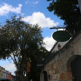 Metal sign for Darling Mills Terrace, Glebe Point Road, Glebe, 2021