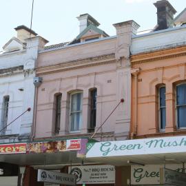 Colourful terraces, now shops. Glebe Point Road, Glebe, 2021