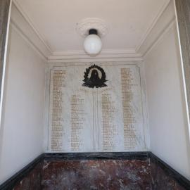 Names of Fallen, War Memorial in Dr H.J. Foley Rest Park, Glebe, 2017
