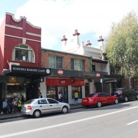 People and shops in Glebe Point Road, Glebe, 2018