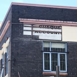 St Vincent de Paul, black bricks, pink and cream trim, Glebe Point Road, Glebe, 2021