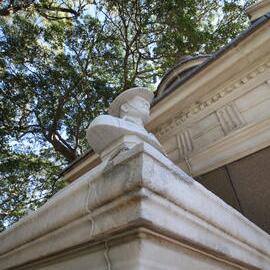 Head of soldier, Glebe War Memorial, Glebe Point Road, Glebe, 2015