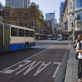 George Street bus outside Town Hall Station, bus congestion, Sydney, 2008