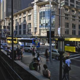 Traffic and buses outside Sydney Town Hall, George Street, Sydney. 2008