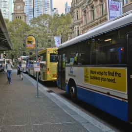 York Street Metrobus stop, at QVB, bus congestion, Sydney, 2008