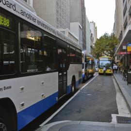 York Street at Market Street passengers are let off buses, Sydney, 2008