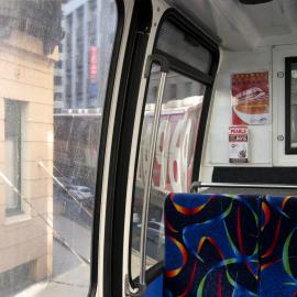 Inside the monorail train cabin on the Monorail Last Day, Sydney, 2013