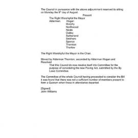 Transcript - Minutes of Council - Meeting no. 0058, 09 Aug 1858 [Municipal Council of Sydney]