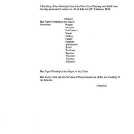 Transcript - Minutes of Council - Meeting no. 0041, 01 Mar 1858 [Municipal Council of Sydney]